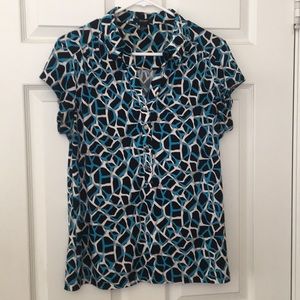 Alfani Size L turquoise short sleeved top